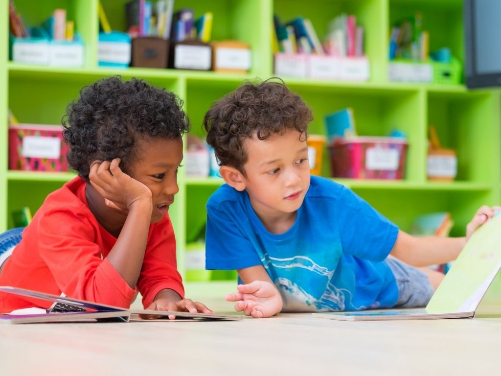 Two small boys in preschool